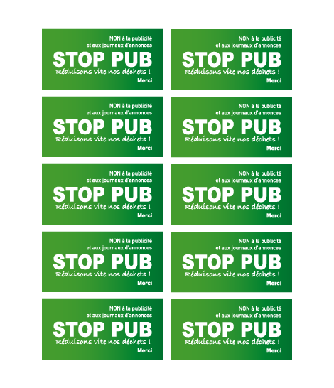 Comment obtenir un autocollant Stop Pub gratuit ?